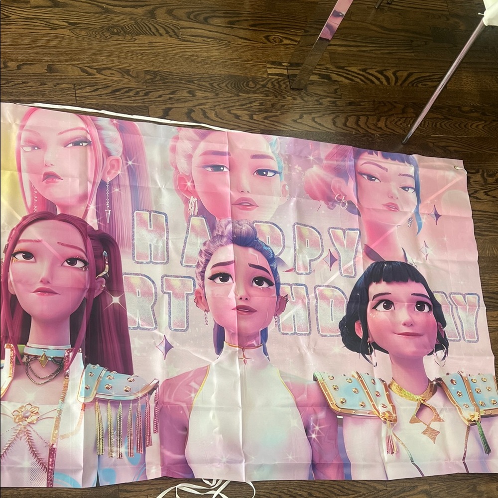 Kids Birthday Party Backdrop with Animated Characters